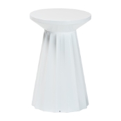 Baxton Studio Ulmer Metal Scalloped Side Table - Modern Round Accent Table for Indoor or Semi-Outdoor Use, White Baxton Studio restaurant furniture, hotel furniture, commercial furniture, wholesale living room furniture, wholesale end table, classic end table